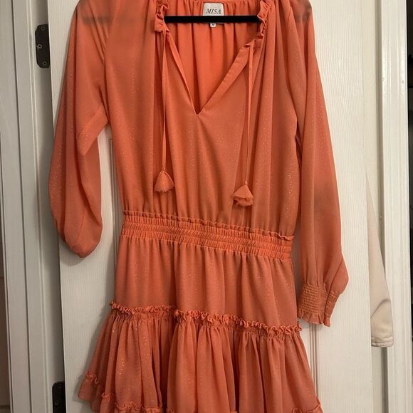Misa Los Angeles Coral Mini Melodie Dress Medium - Picture 3 of 5